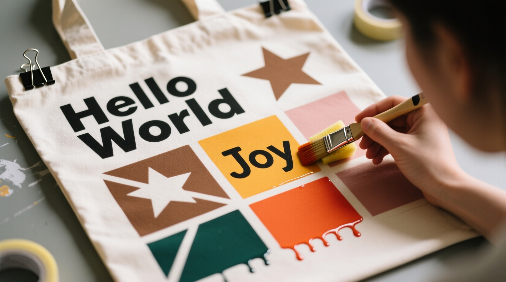 how to personalize a plain tote bag with fabric paint and no artistic skills