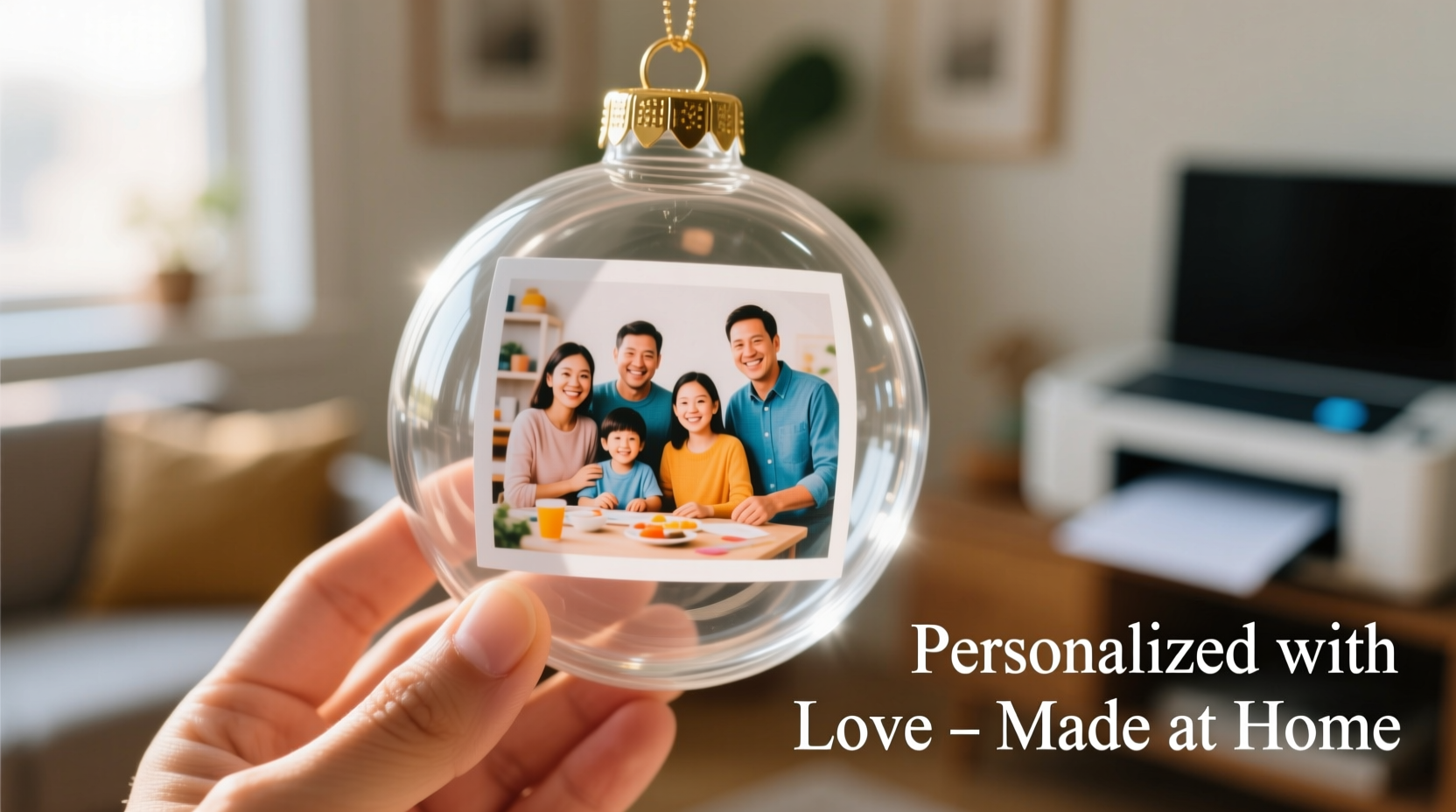 how to personalize a clear bauble with photos using printer tech at home