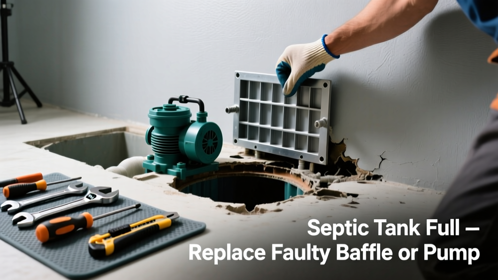 Septic Tank Full: Replace Faulty Baffle or Pump