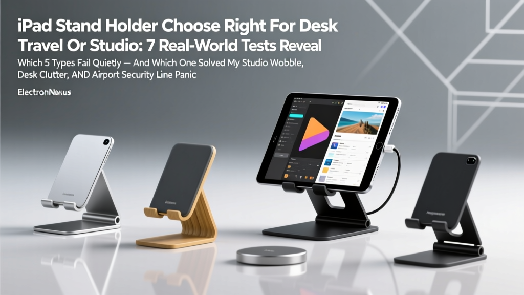Ipad Stand Holder Choose Right For Desk Travel Or Studio: 7 Real-World Tests Reveal Which 5 Types Fail Quietly — And Which One Solved My Studio Wobble, Desk Clutter, AND Airport Security Line Panic