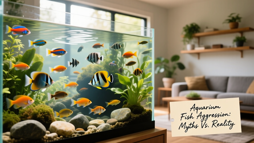 A serene community aquarium with diverse, peacefully swimming fish