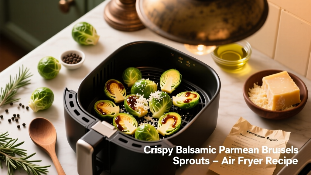 Crispy Balsamic Parmesan Brussels Sprouts (Air Fryer)