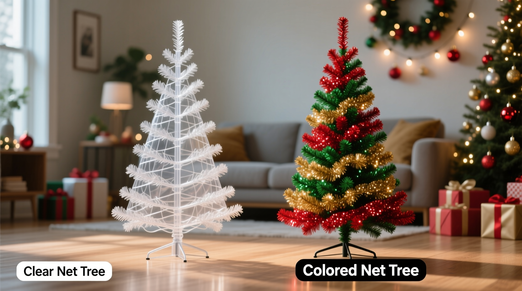 is a clear vs colored christmas tree net worth using for storage