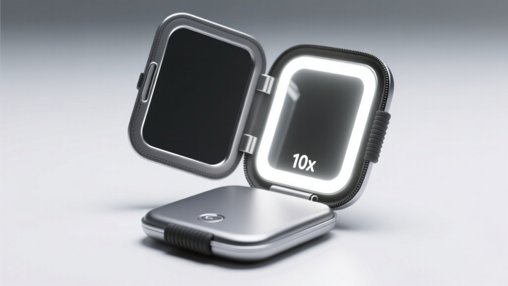 Foldable Travel Mirror Vs Magnifying LED Version For Precise Makeup Application In Dim Hostels