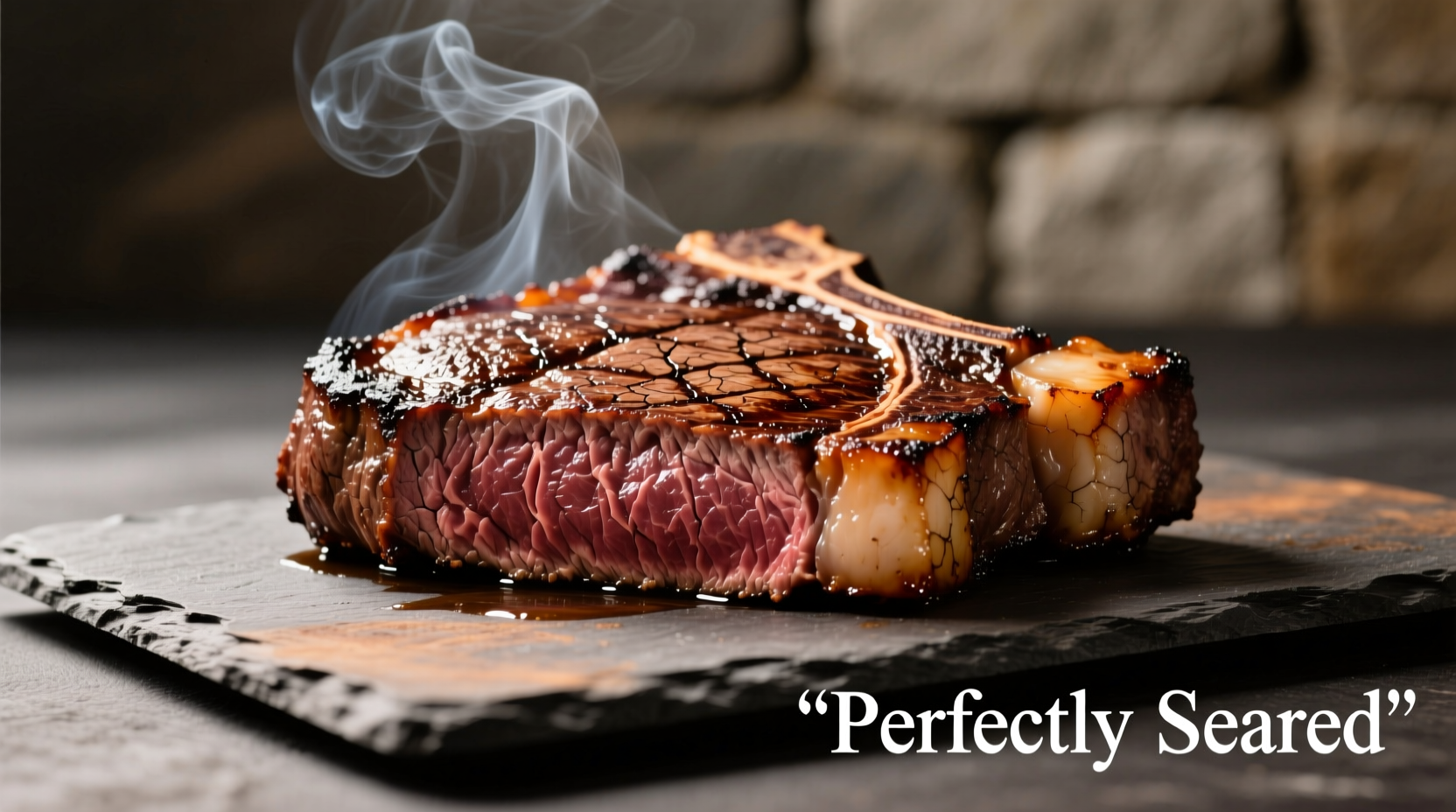 Perfectly seared ribeye steak with crust development