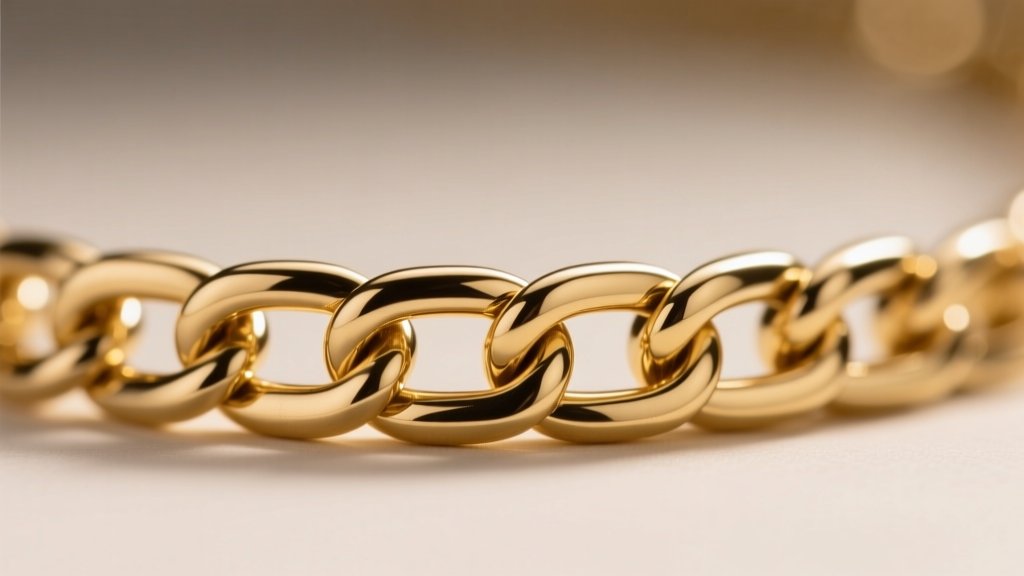 Macro shot of a 14k gold box chain showing square interlocking geometry and secure solder points on the metal joints.