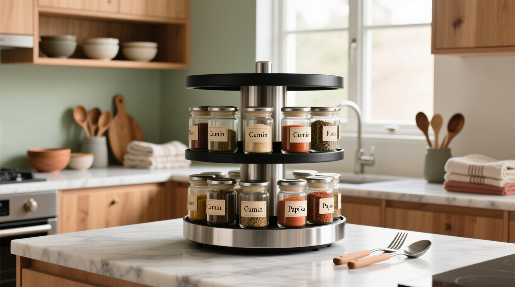10 smart spice carousel tips for a calm organized kitchen
