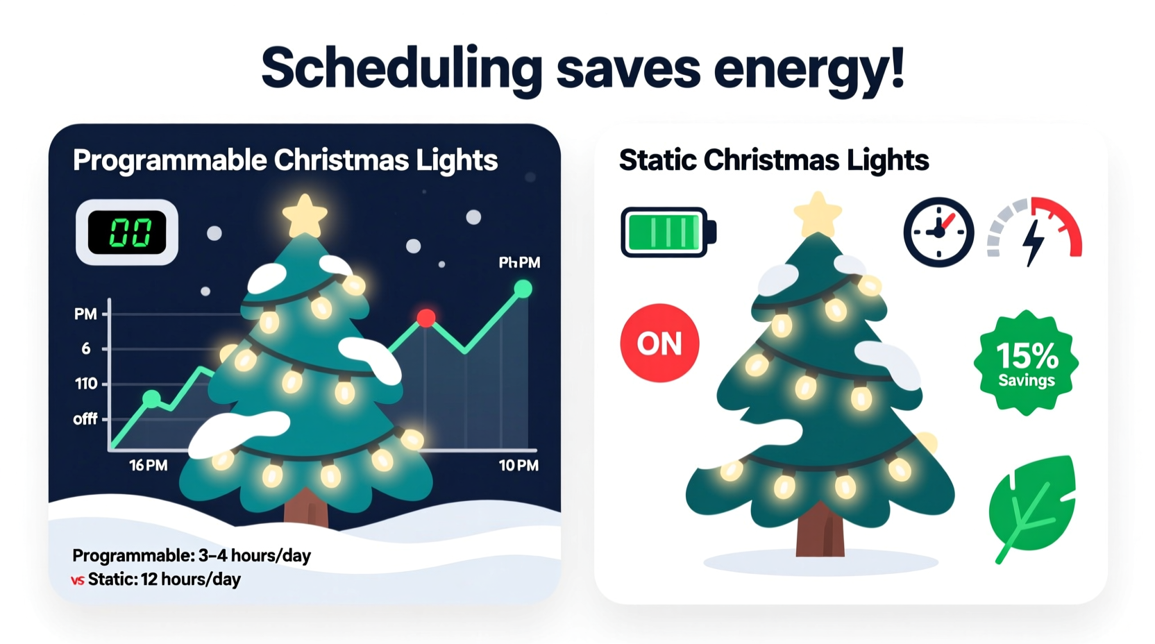 programmable vs static christmas lights can scheduling really save electricity
