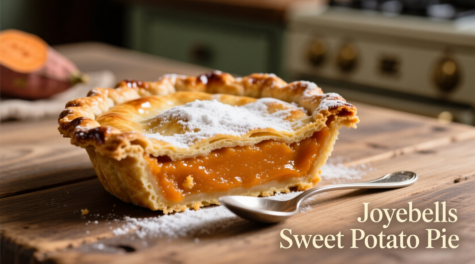 Joyebells sweet potato pie with golden crust