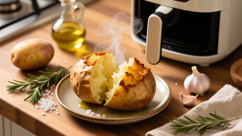Crispy Air Fryer Jacket Potato Recipe (Fluffy Inside!)