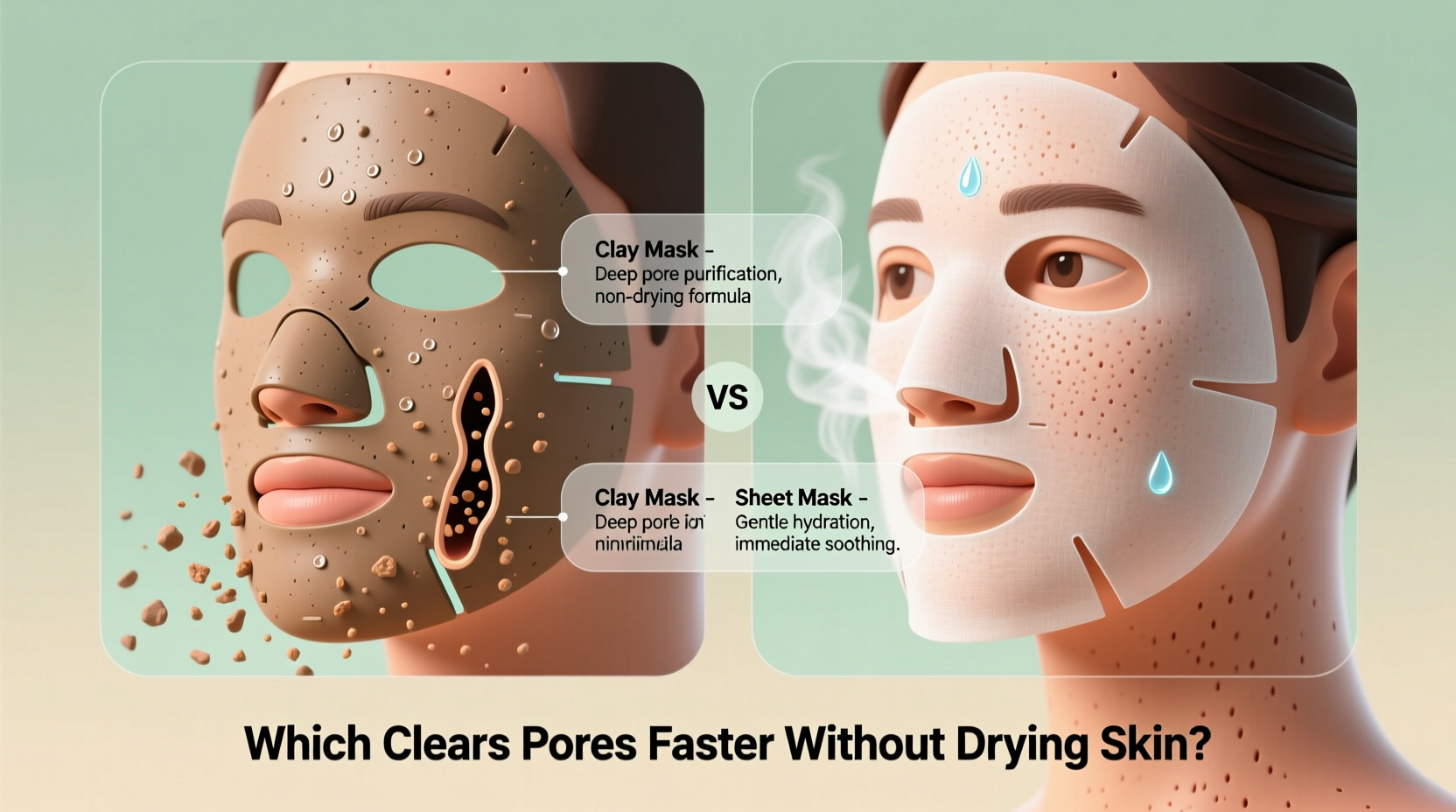 clay face mask vs sheet mask which clears pores faster without drying skin