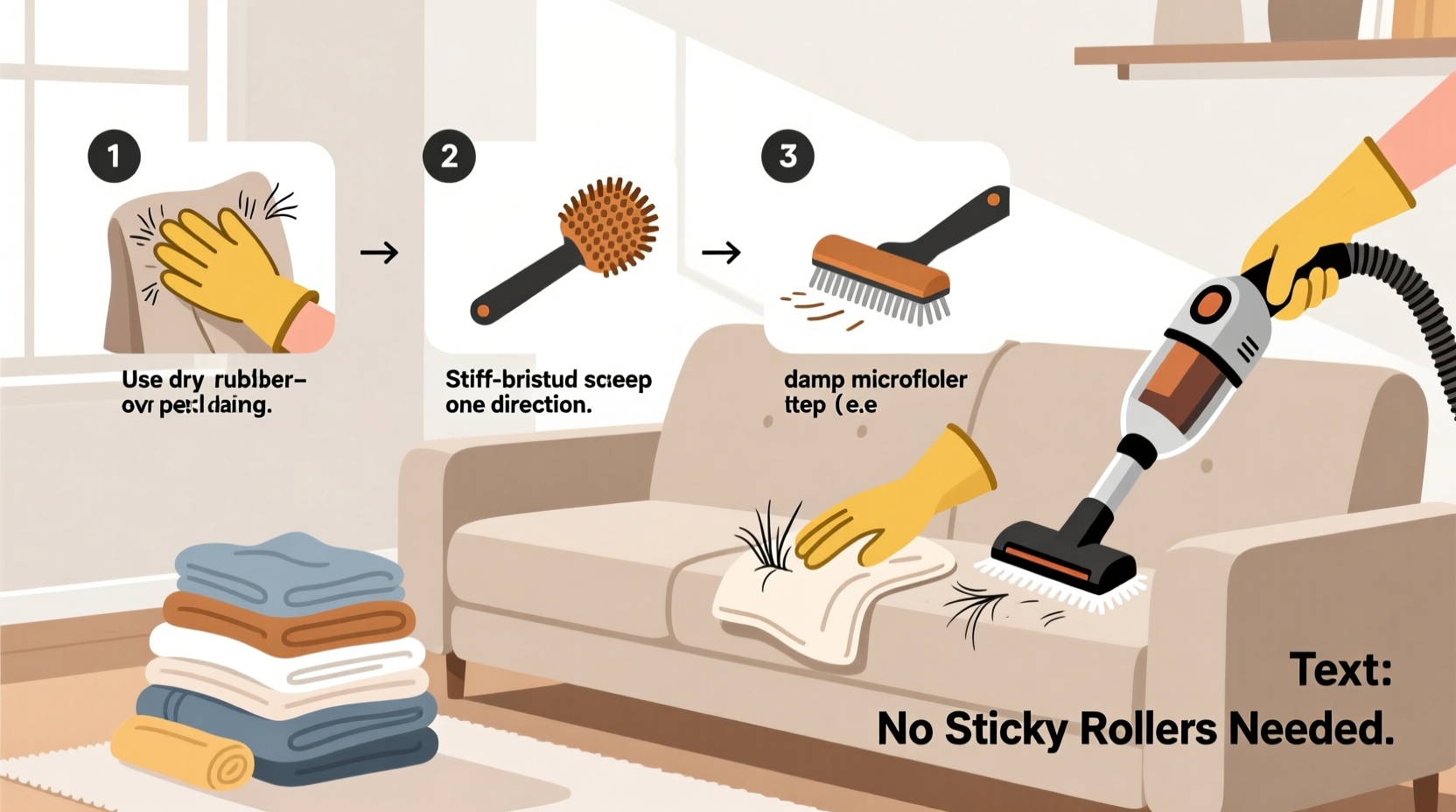 how to remove pet hair from couches and clothes effectively without sticky rollers