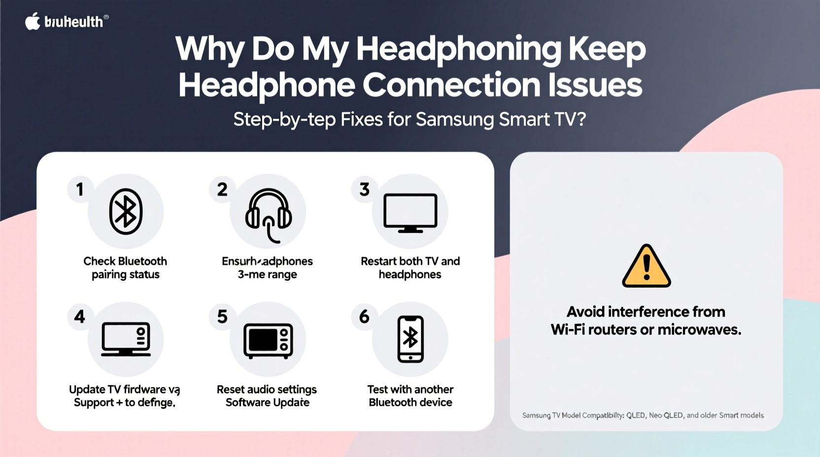 why do my headphones keep disconnecting from my samsung tv troubleshooting steps