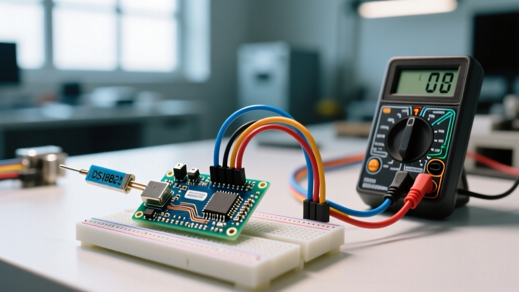 Testing a Temperature Measurement Sensor: Multimeter Readings and Fault Diagnosis