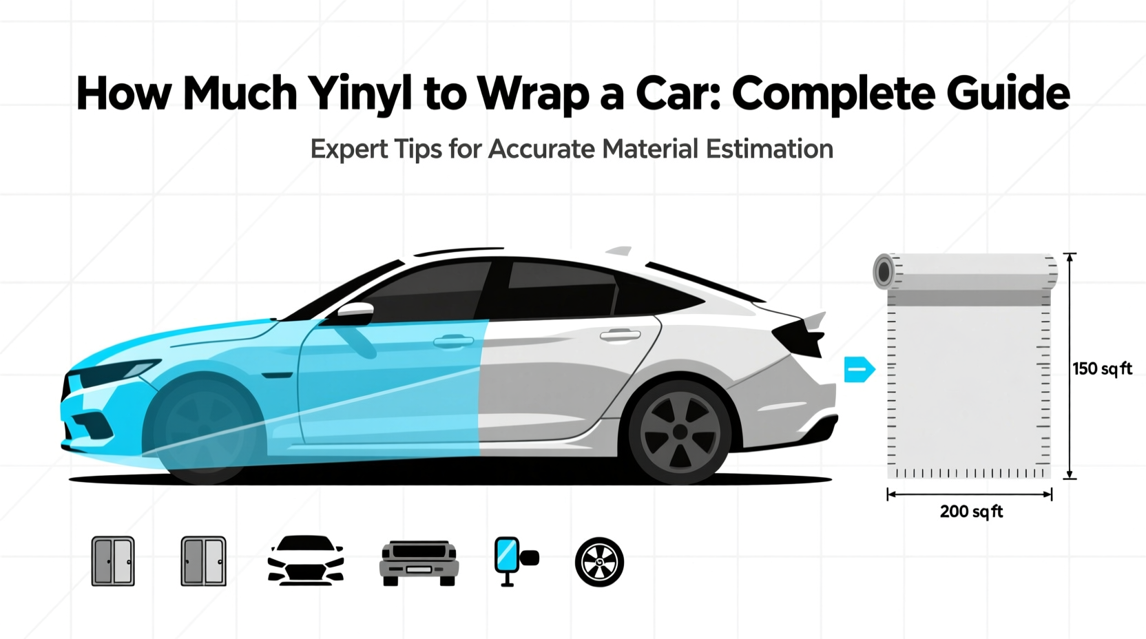how much vinyl to wrap a car