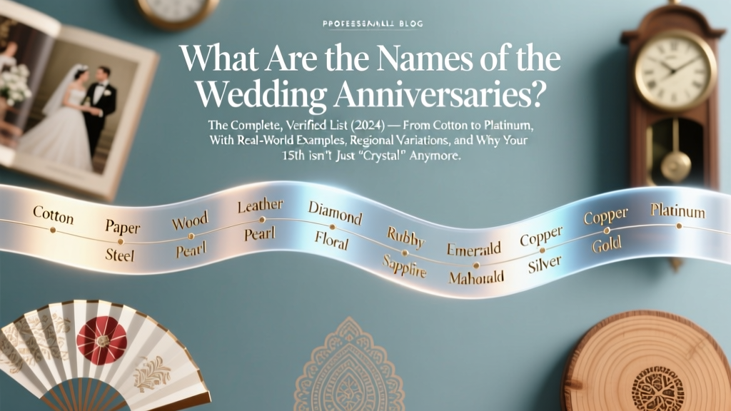 Wedding Anniversary Names: Official List (2026)