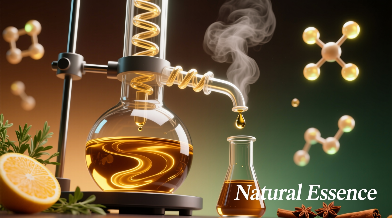 Natural flavor extraction process visualization