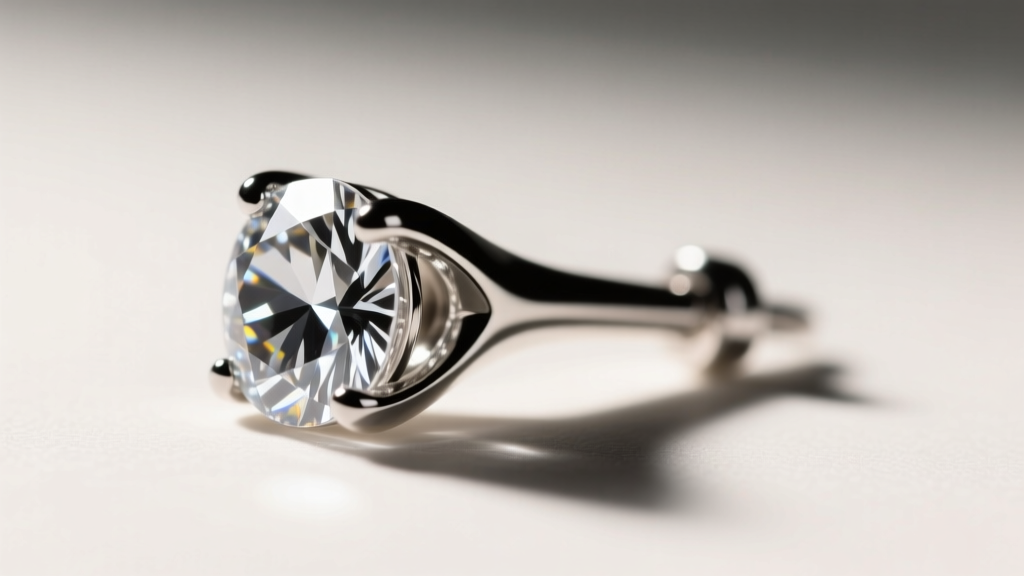 Macro shot of 925 sterling silver earring post with black rhodium plating, contrasting against a clear cubic zirconia stone.