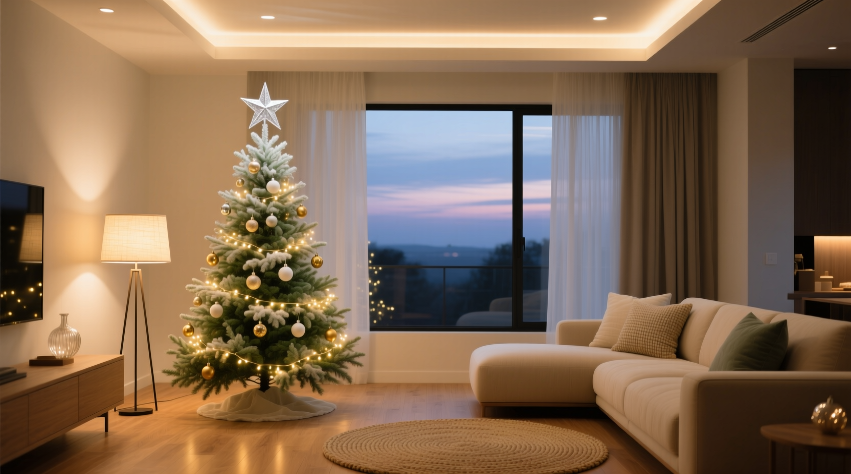 how to coordinate christmas tree colors with your living room lighting mood