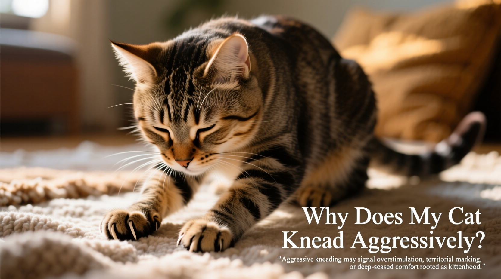 why does my cat knead aggressively and what it says about their mood