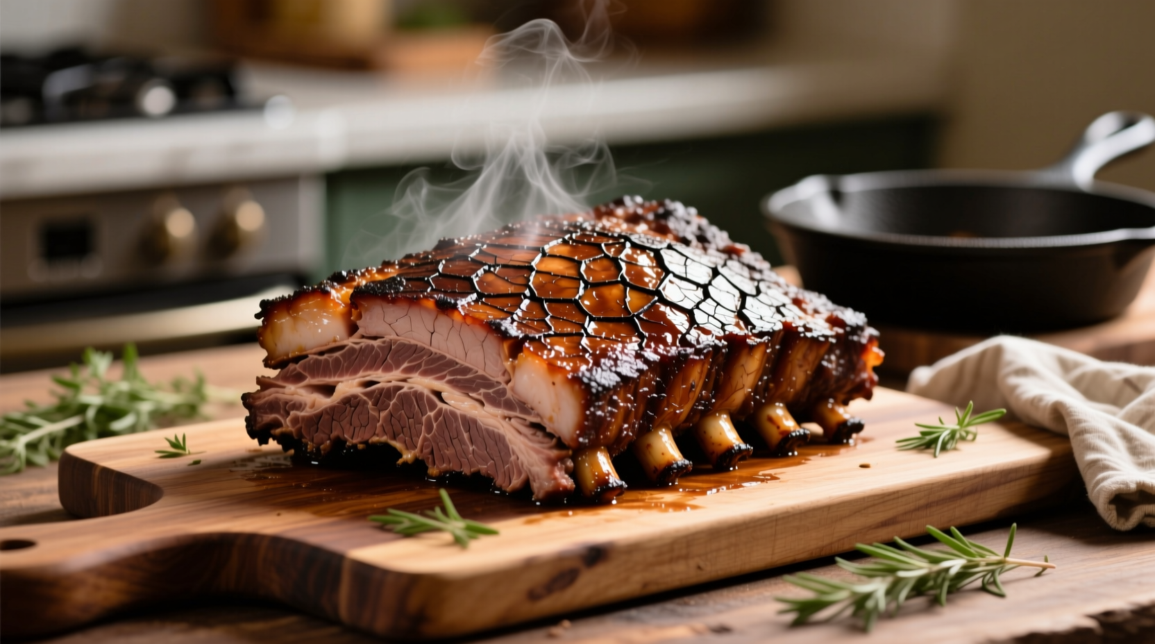 Perfectly cooked oven brisket with rich brown crust