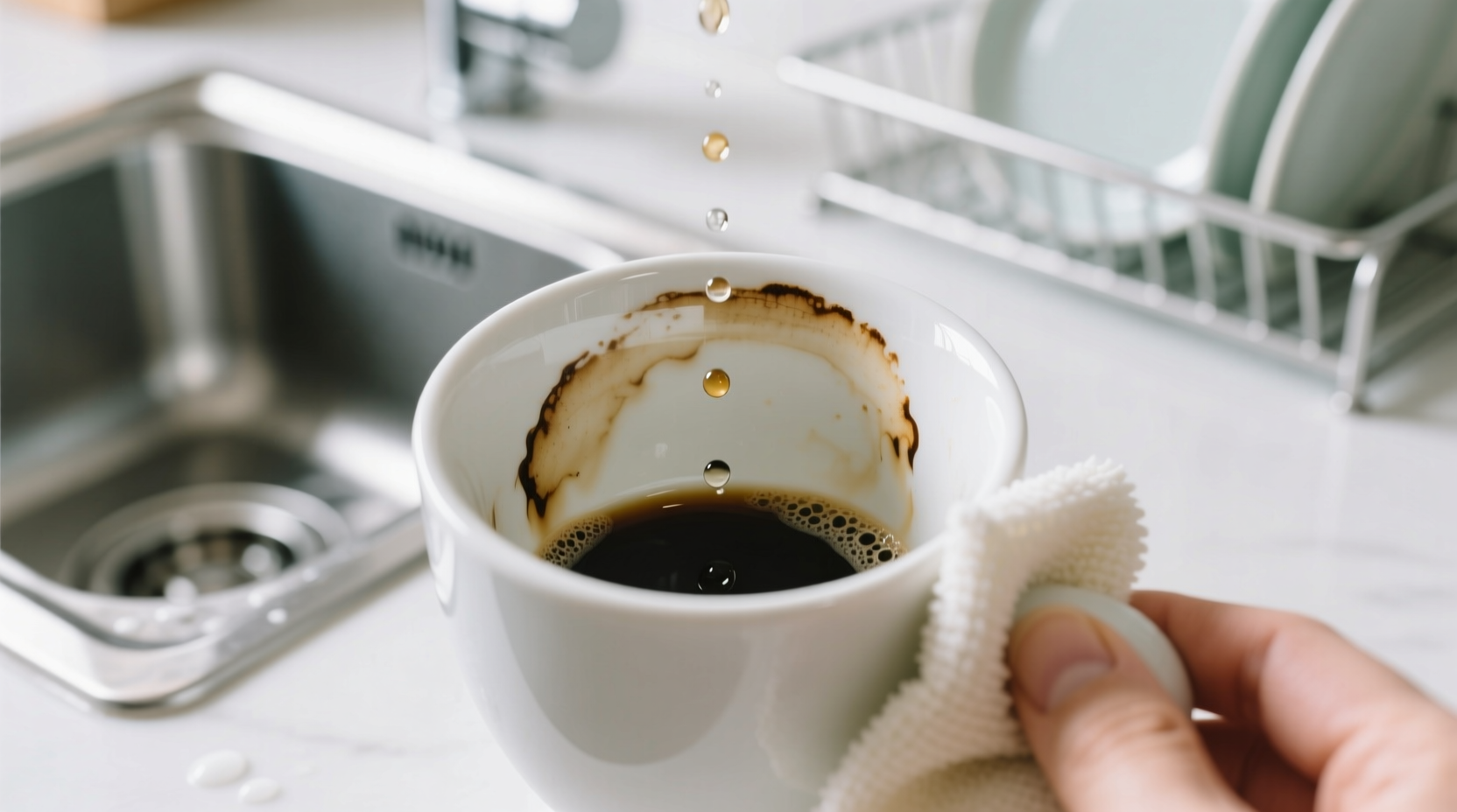 how to remove set in coffee stains from mugs