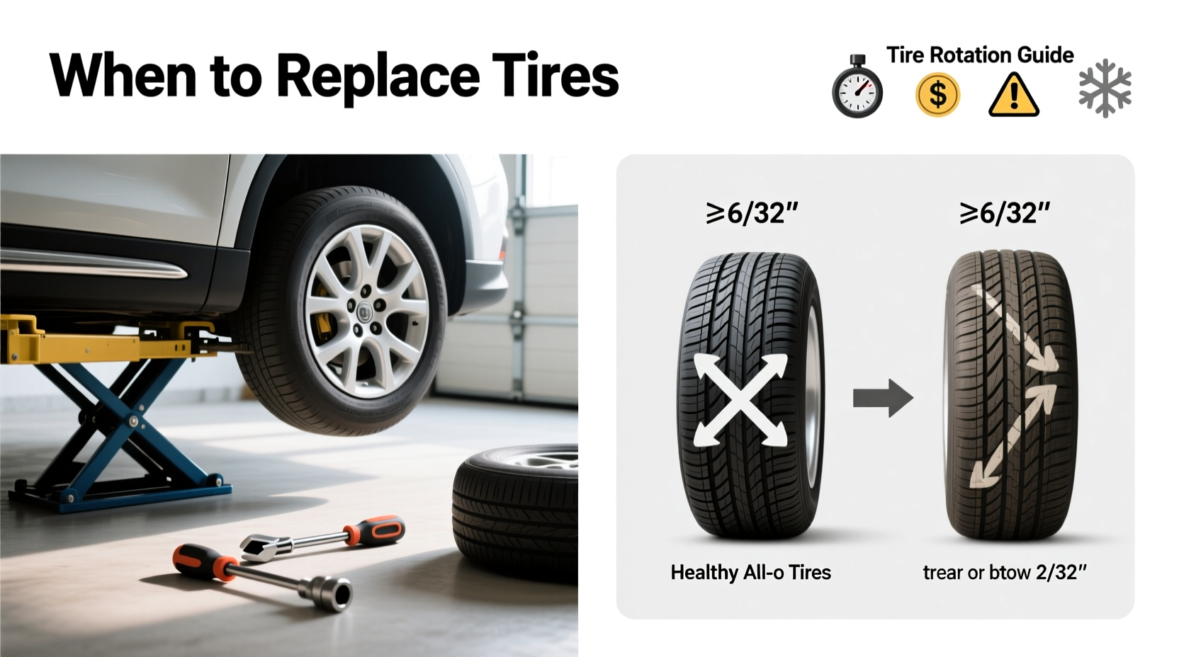 how to rotate tires at home and know when they need replacing