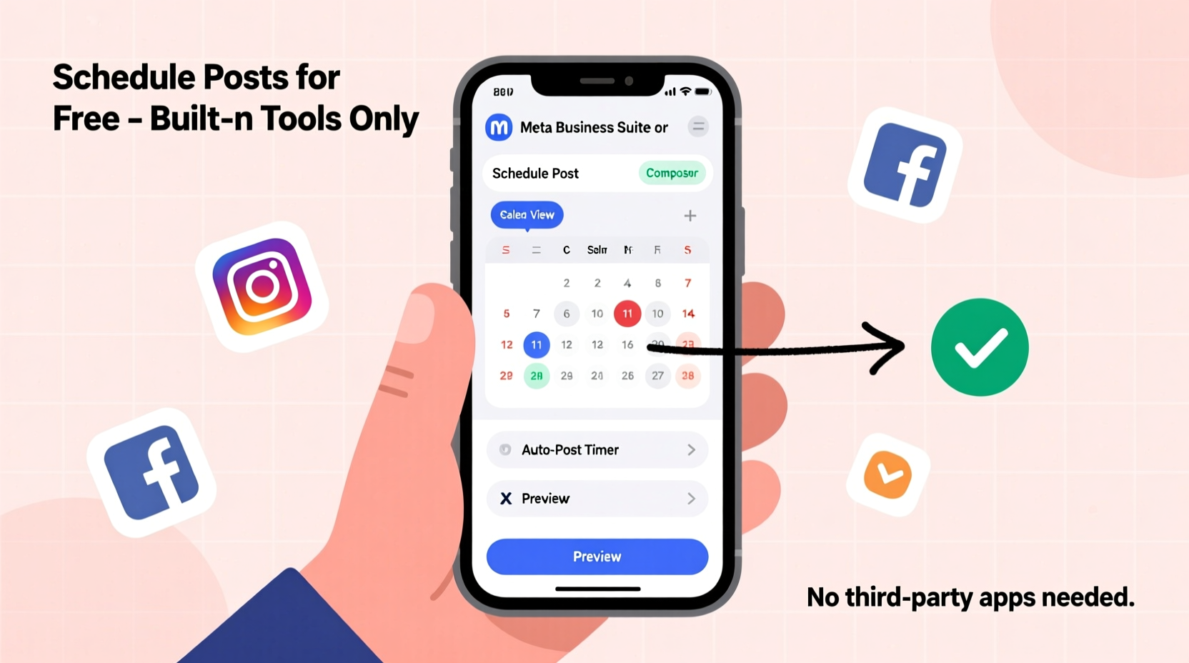 how to schedule social media posts for free with built in tools