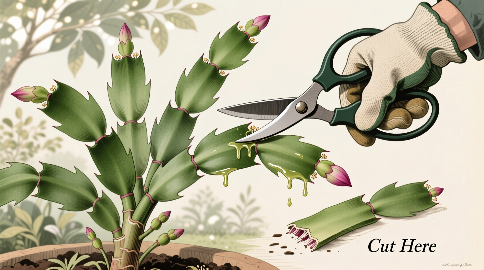how to cut back a christmas cactus