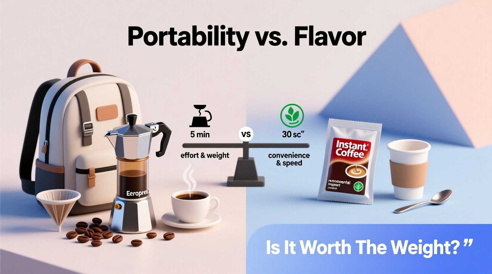 is a portable espresso maker worth lugging on trips compared to instant coffee