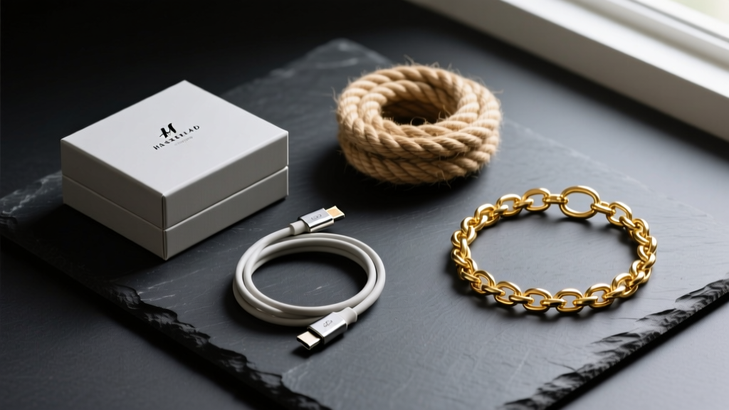 Flat lay of box, rope, cable, and figaro gold chain styles arranged neatly on a dark slate surface for easy visual comparison