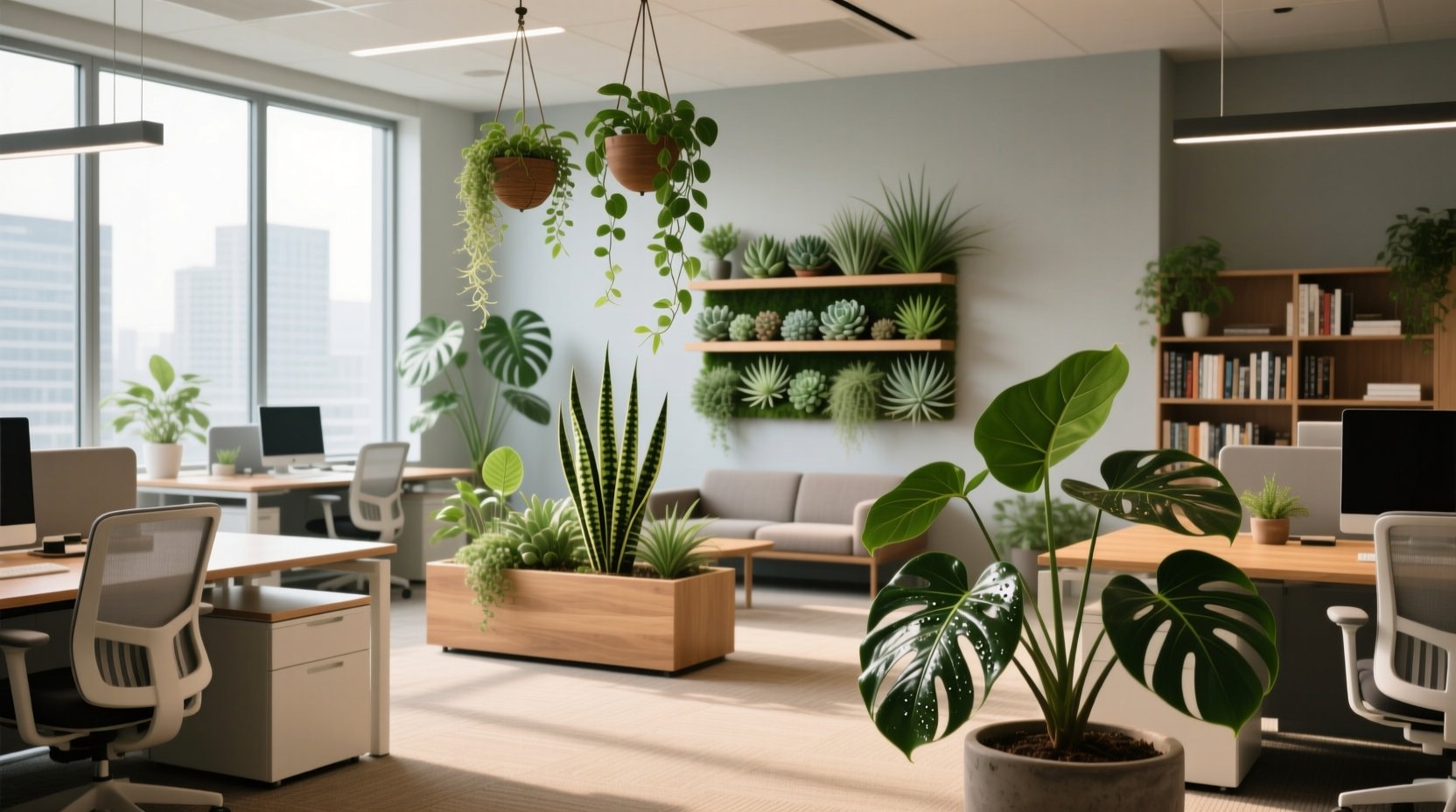 plants inside office