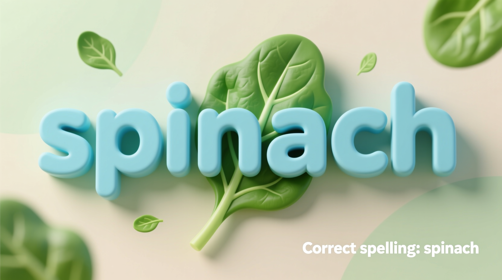how to spell the word spinach correctly