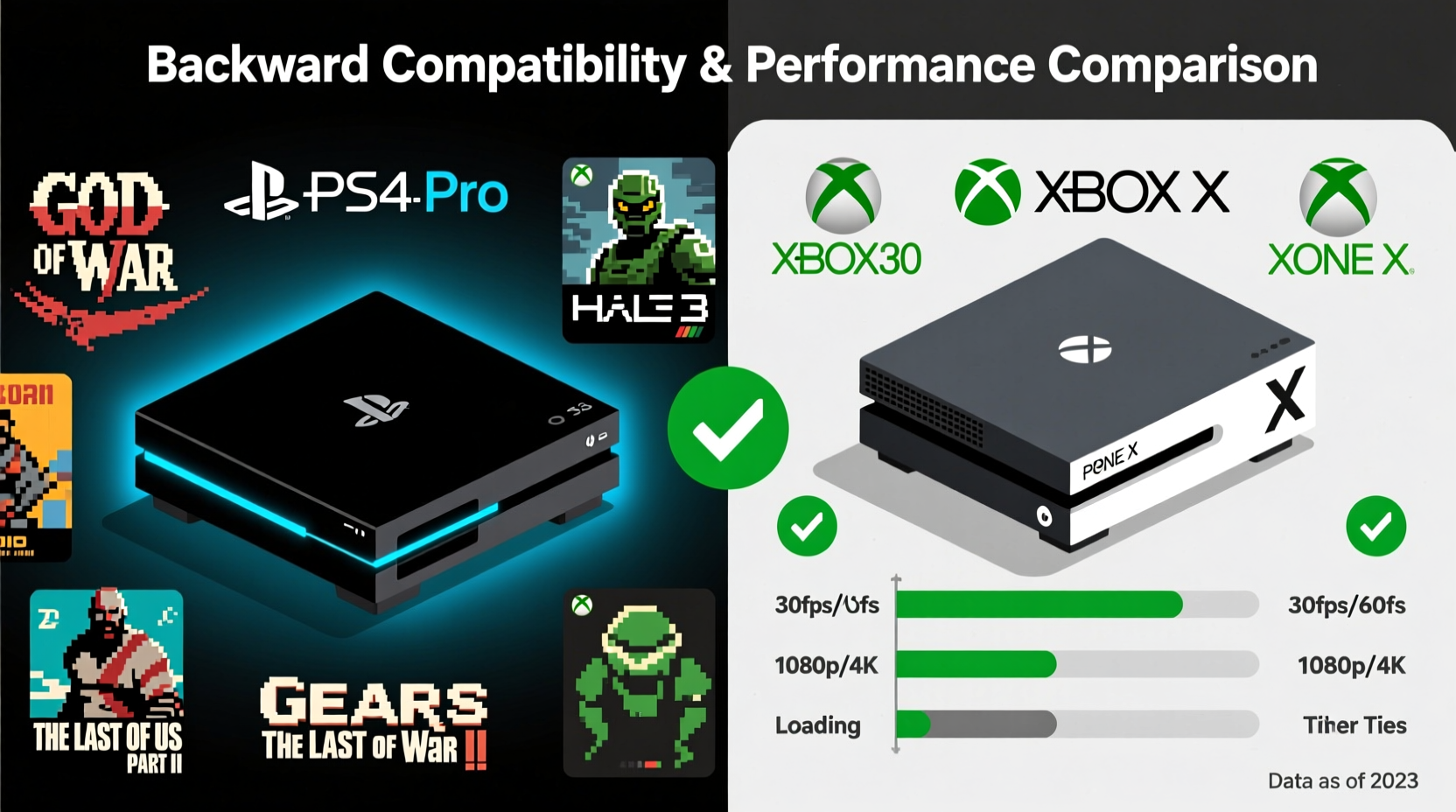 ps4 pro vs xbox one x for backward compatibility and performance