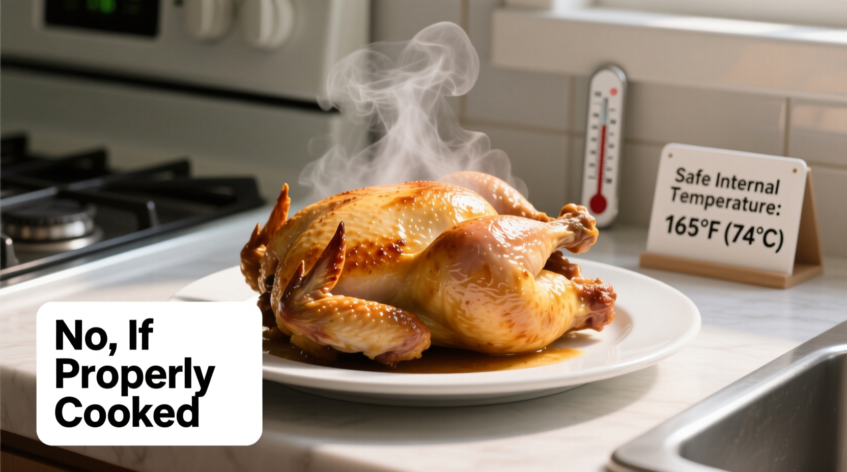 can you catch bird flu from eating chicken