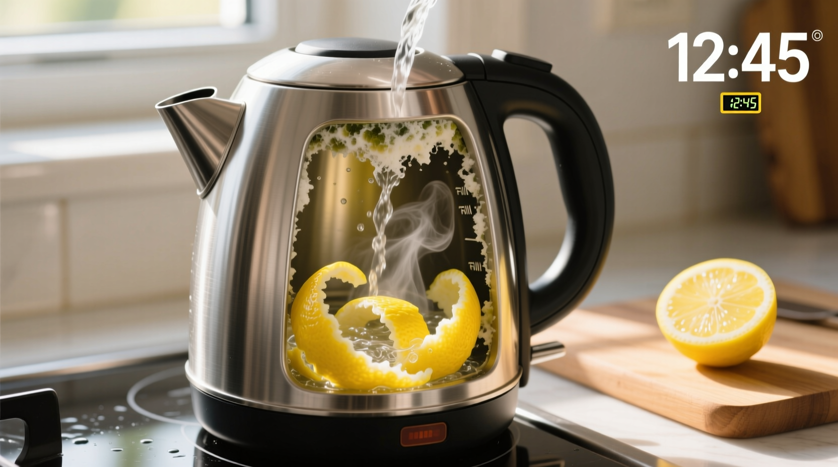 remove limescale with lemon peels