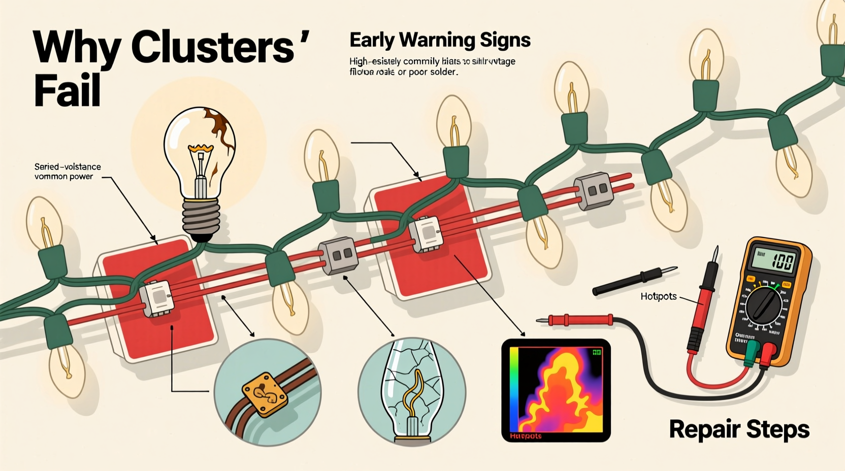 why do cheap christmas lights burn out in clusters and how to identify failing circuits early