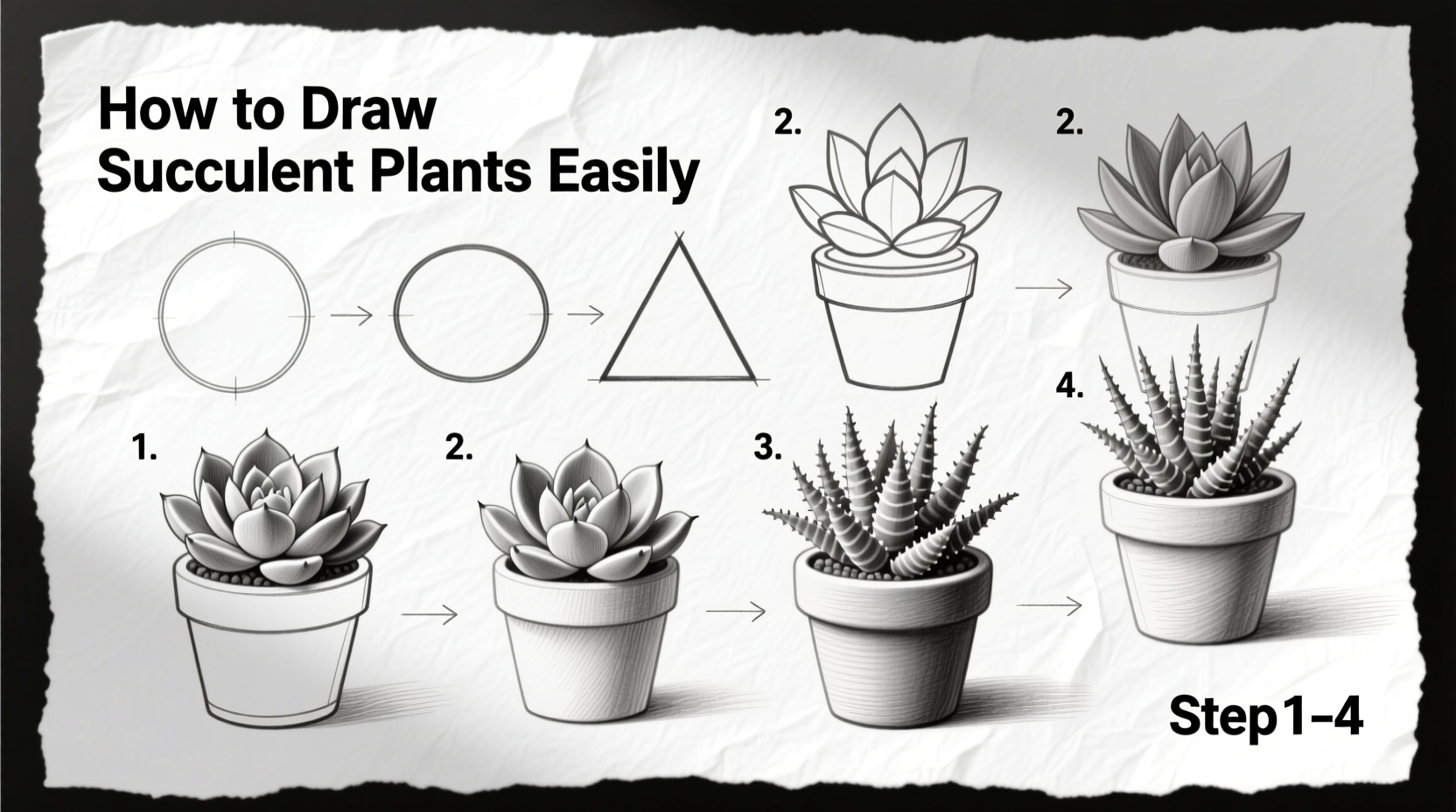 How To Draw Succulent