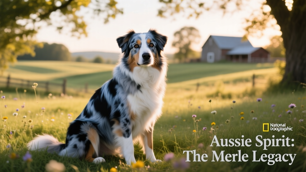 merle australian shepherd sitting