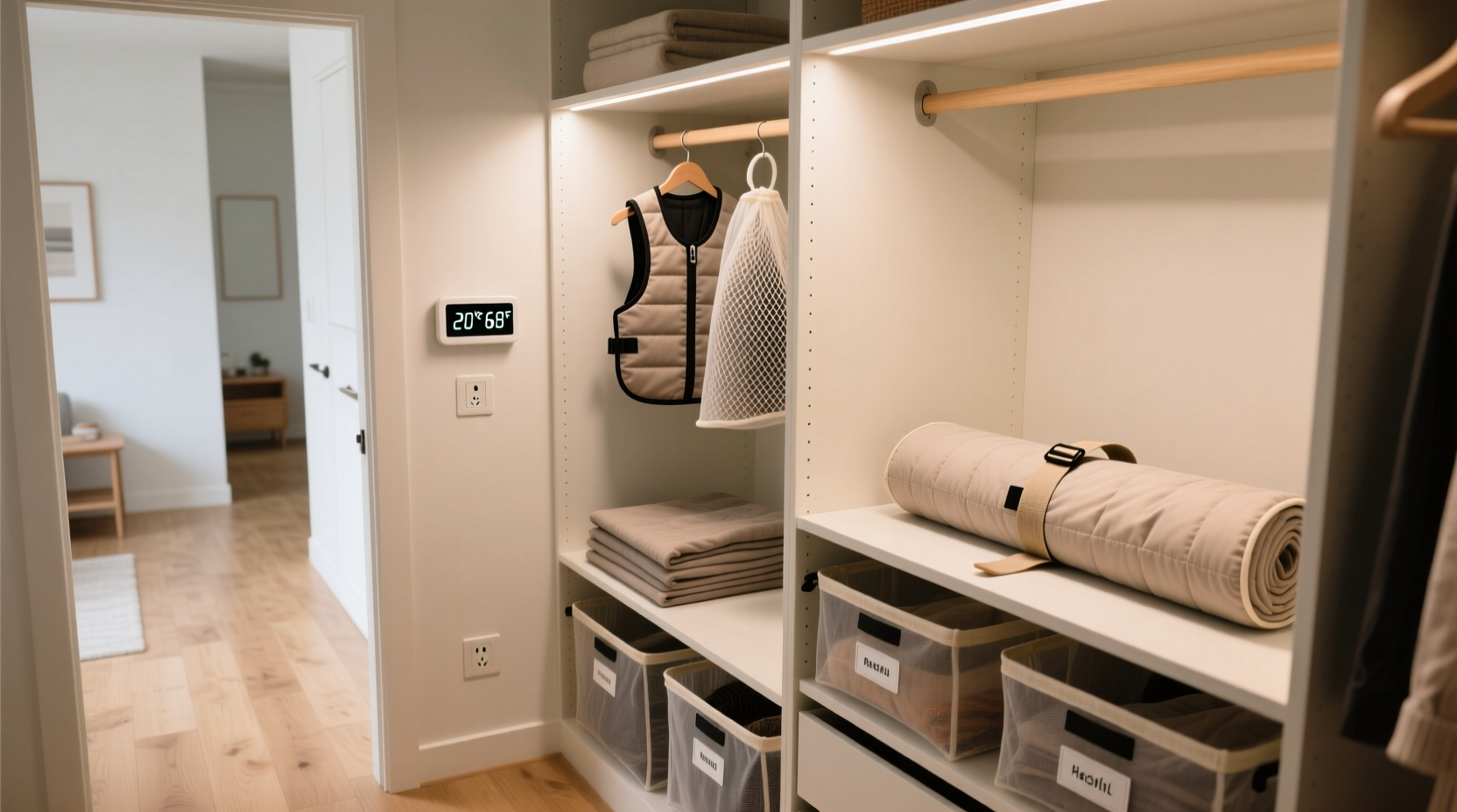 closet organization tips for pet cooling heating gear