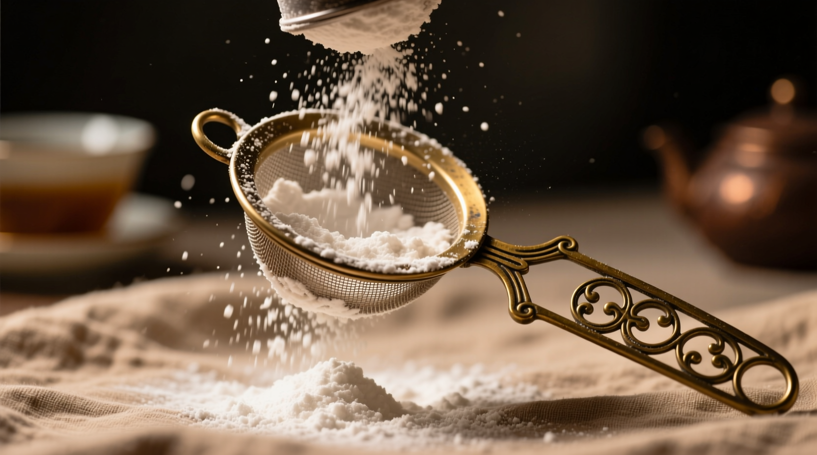 use a tea strainer to sift powdered sugar