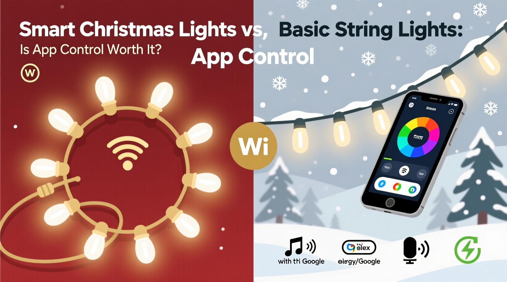 smart christmas lights vs basic string lights is the app control worth it