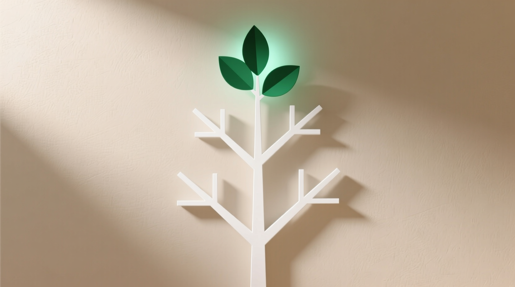 how to style a minimalist white tree with only one accent color without looking sterile or sparse