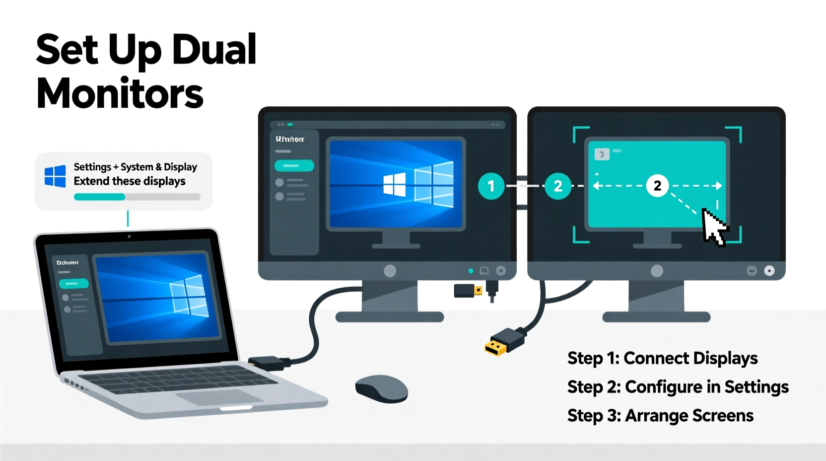 How To Set Up Dual Monitor With Laptop - Instagram