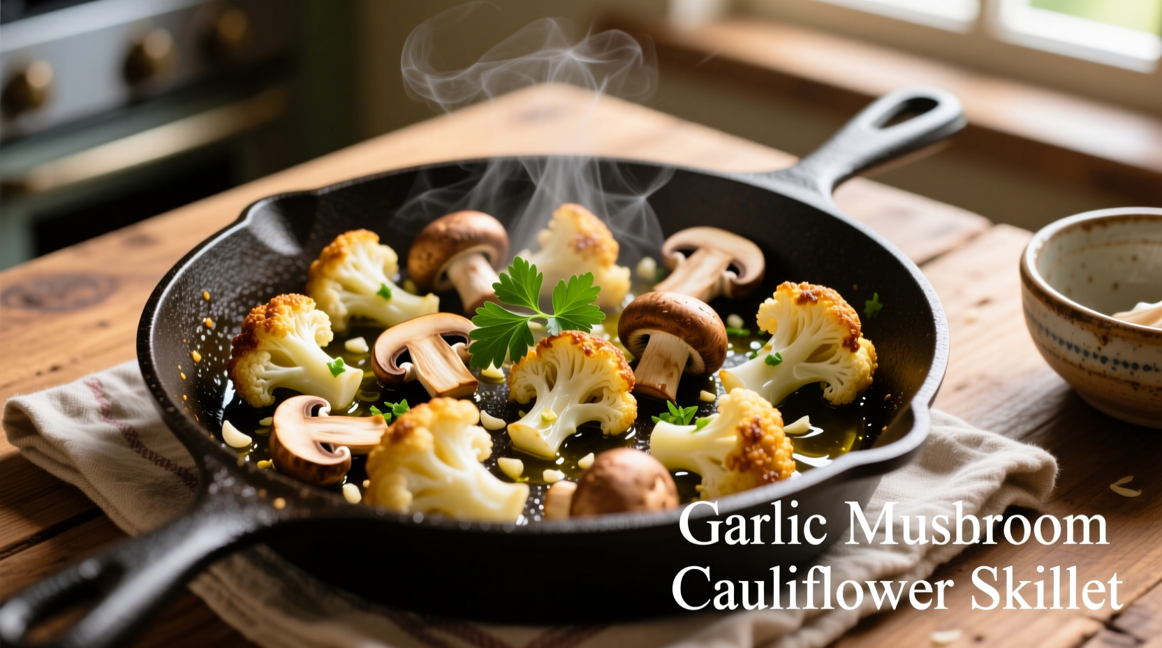 Perfect Garlic Mushroom Cauliflower Skillet Recipe in 30 Minutes