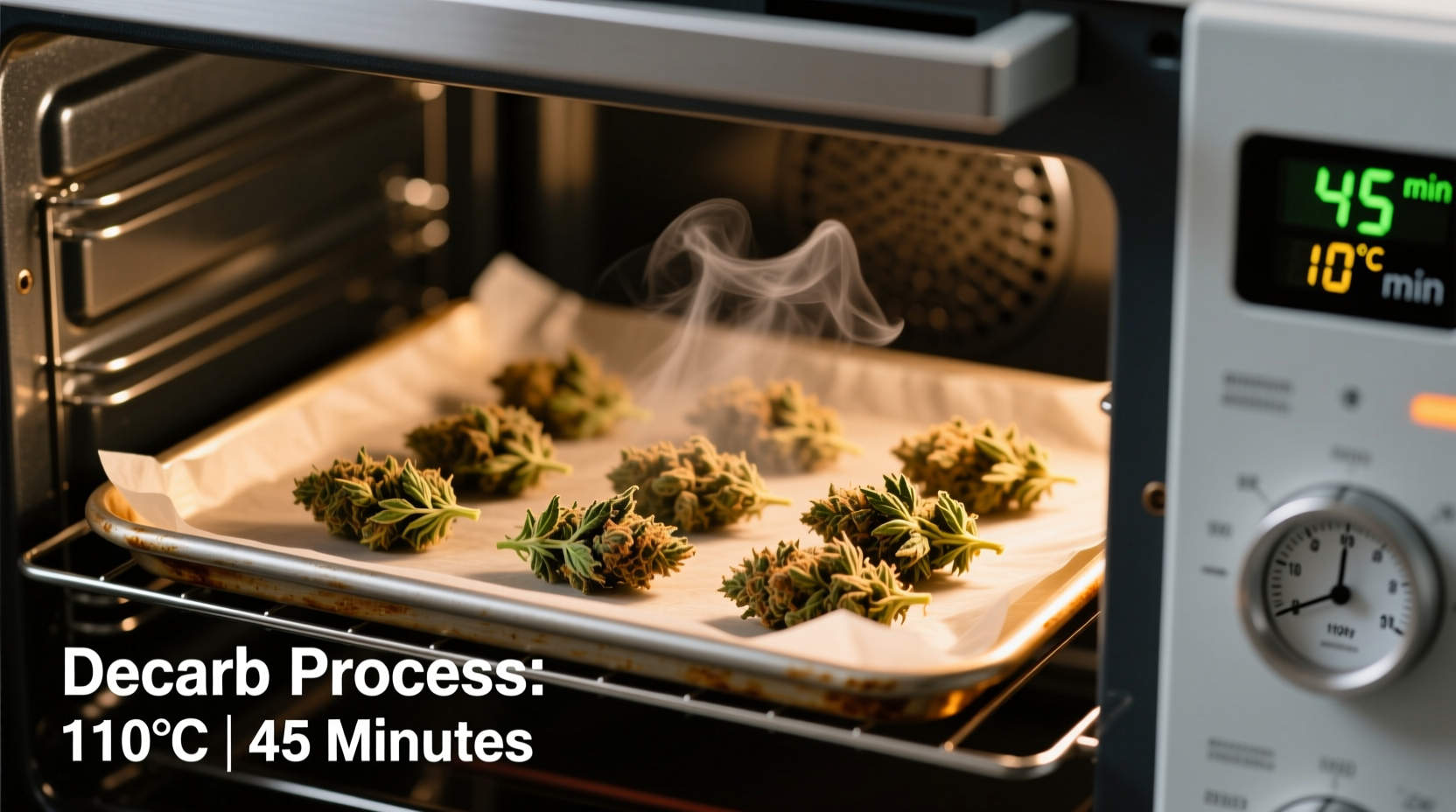 Cannabis decarboxylation process in oven
