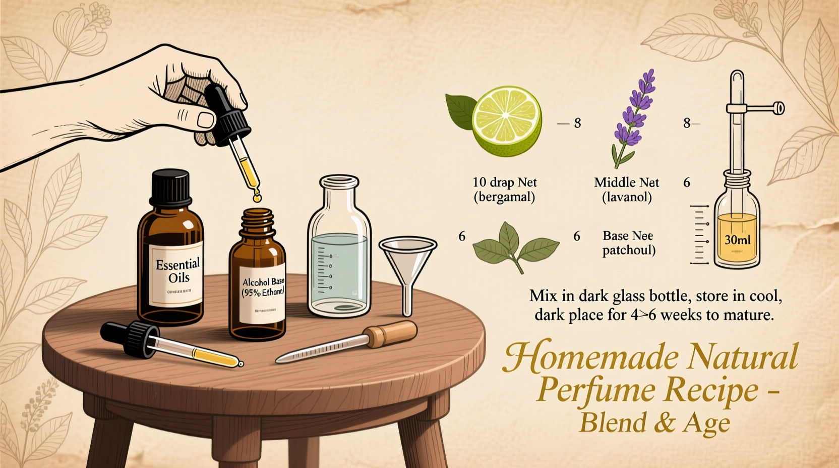 how to make your own natural perfume at home using essential oils and alcohol base