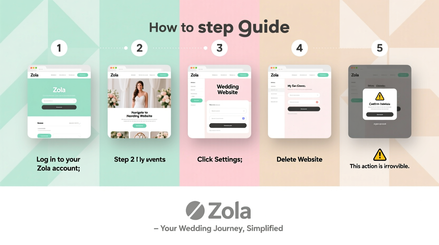 how to delete zola wedding website