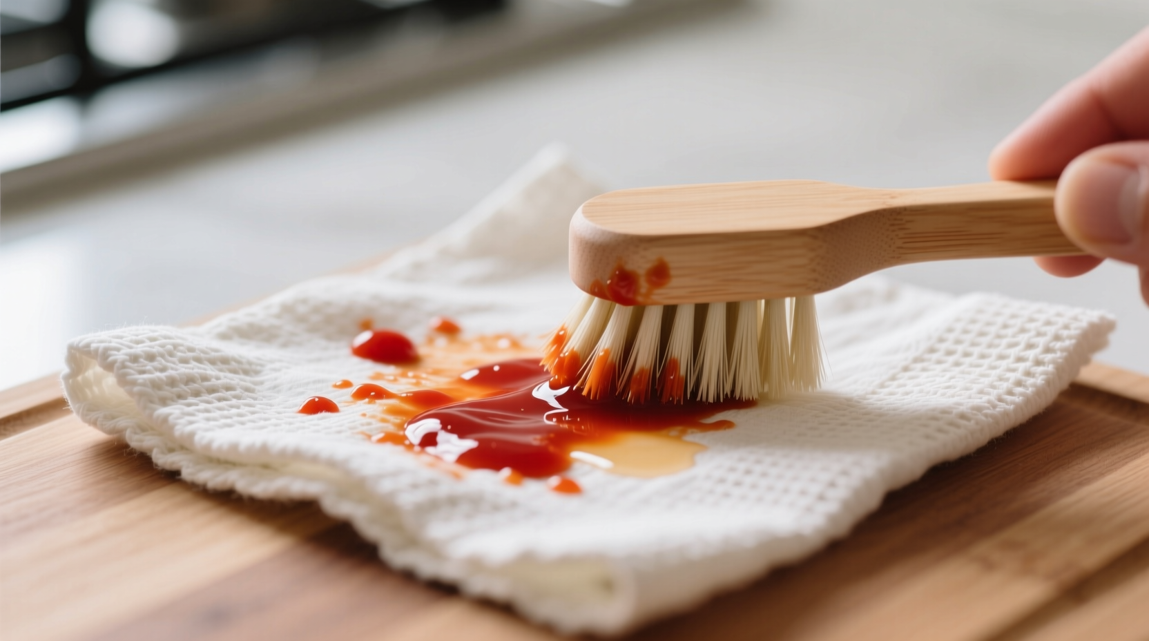 hot sauce stain removal on cotton napkins