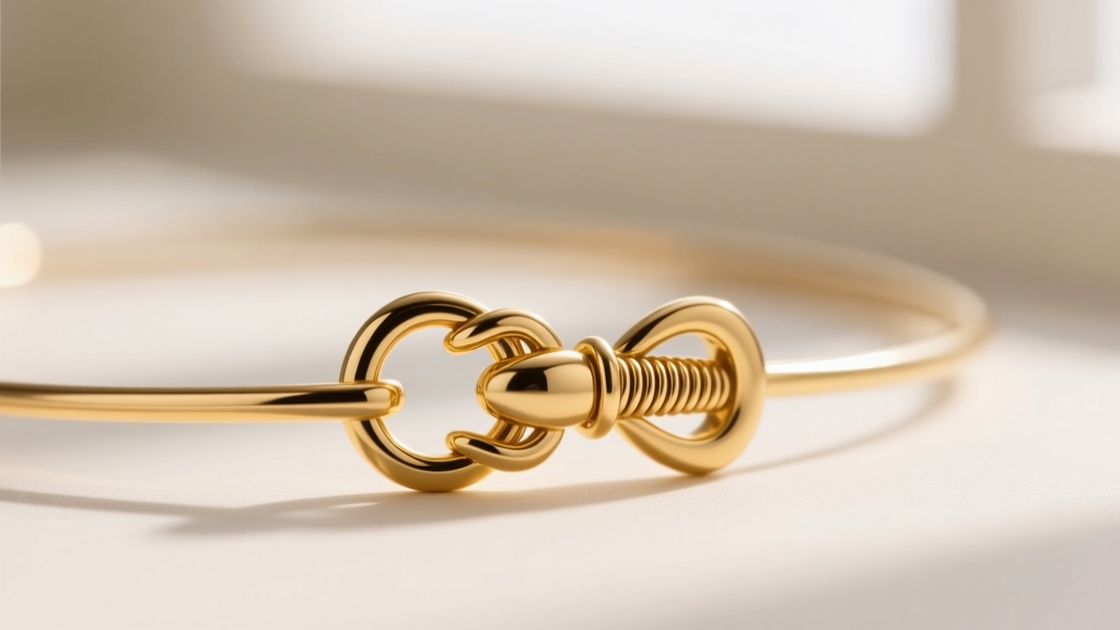 Macro view of a 14k gold-filled lobster clasp on a 1.2mm wire choker, showing the soldered jump ring and spring mechanism